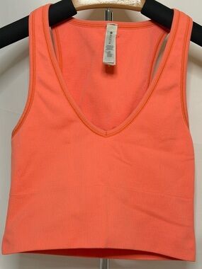 CORAL ATHLETA AURORA CROP RIB TANK